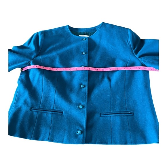Vintage 90s Pendleton Blue Virgin Wool Crop Jacket - Picture 5 of 10